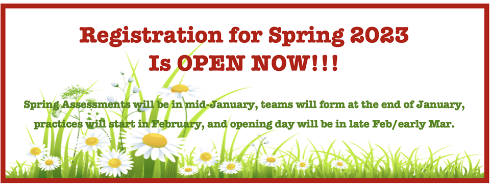 Spring Registration - OPEN NOW!!!