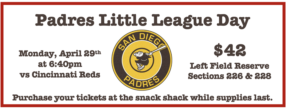 Padres Little League Day Tickets